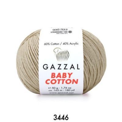 GAZZAL  BABY COTTON   3446  - 60% Хлопок, 40% Акрил 50 г/165 м